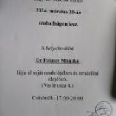 Dr. Tancsik Enikő szabadsága 2024.03.28.