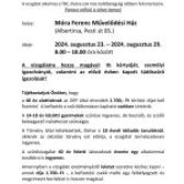 Tüdőszűrés 2024.08.23 – 08.29. között Albertirsán a Móra Ferenc Művelődési Házban