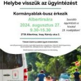 Kormányablak busz érkezik 2024.08.27-én