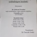 Dr. Tancsik Enikő szabadsága 2024.09.02 - 09.06-ig