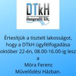 DTkH ügyfélfogadás 2024.10.22-én