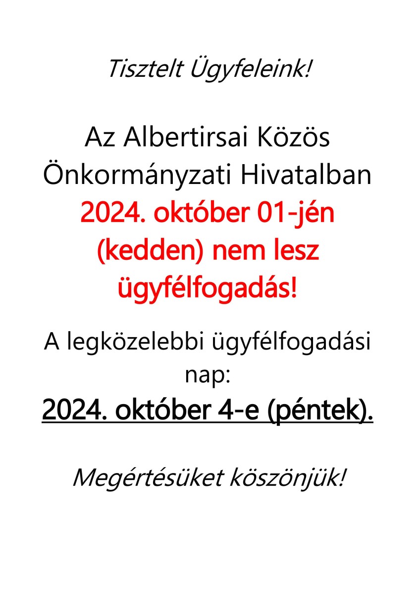 2024.10.01. – zÁRVA