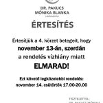 Dr. Pakucs Mónika 2024.11.13-ai rendelése ELMARAD ‼️