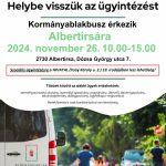 Kormányablakbusz érkezik 2024.11.26-án Albertirsára❗️