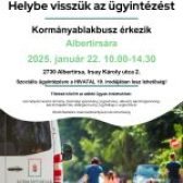 Kormányablakbusz érkezik 2025.01.22-én Albertirsára!