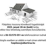 🏘Főépítész Asszony fogadóórája 2025.01.28.