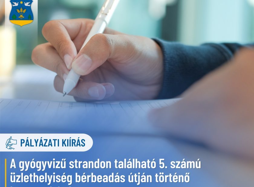 Pályázati kiírás – v2Üzlethelyiség bérbeadás útján történő hasznosítására