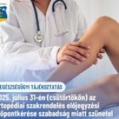 🦶SZAKRENDELÉS – ORTOPÉDIA