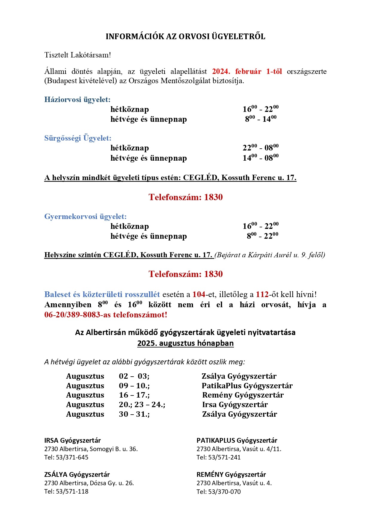 Ügyeletes gyógyszertár 2025 augusztus_page-0001