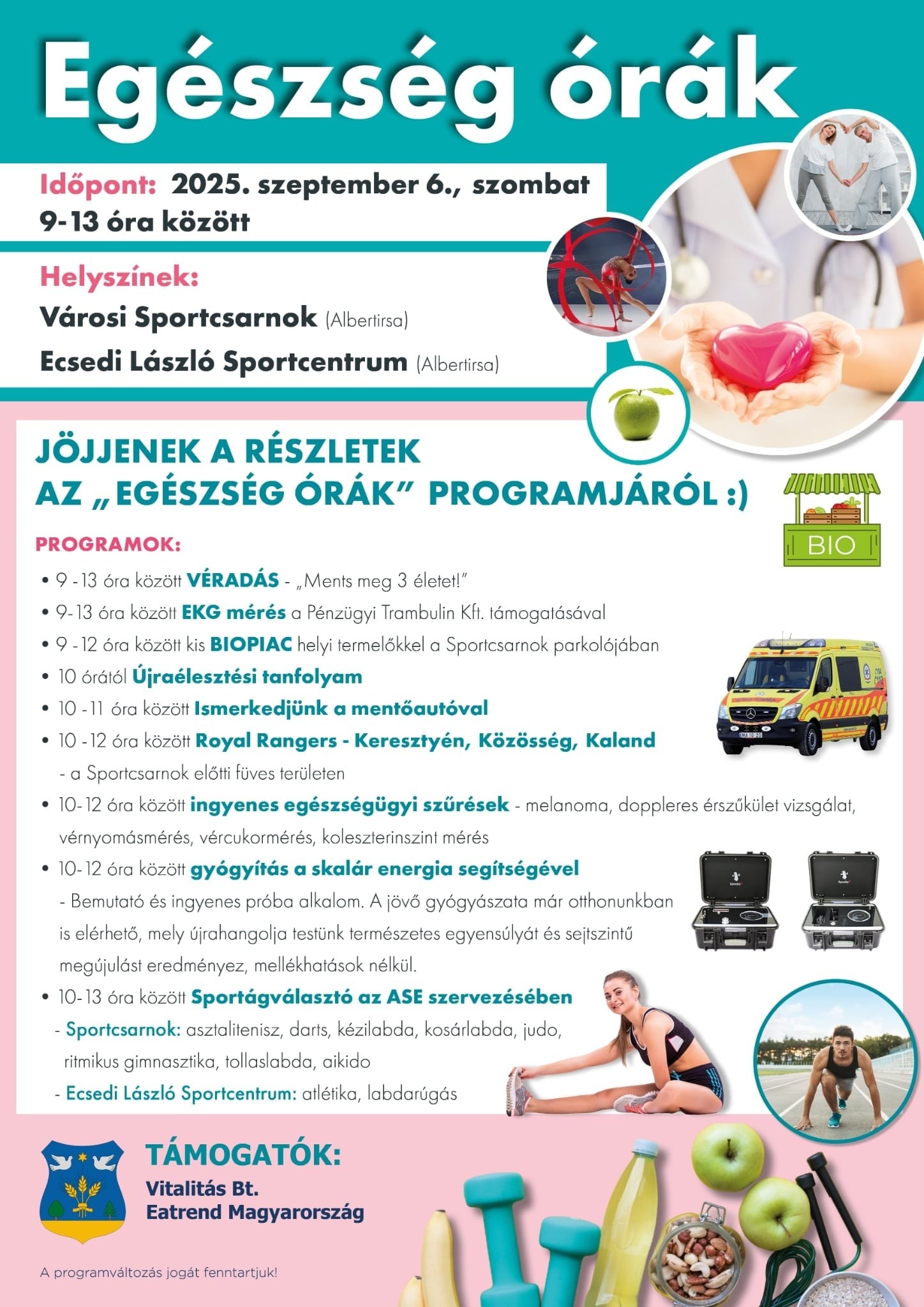 EGÉSZSÉG ÓRÁK