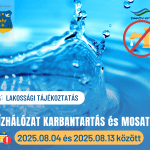 ÉRTESÍTÉS VÍZHÁLÓZAT KARBANTARTÁSI MUNKÁLATOKRÓL!