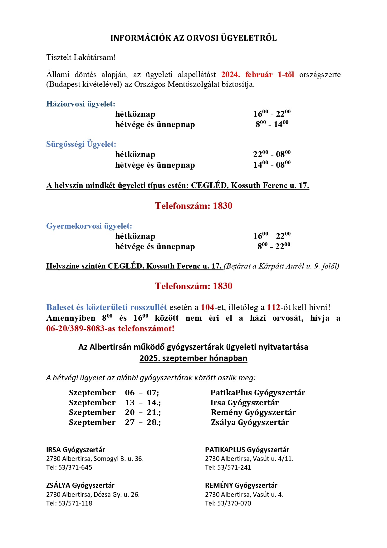 Ügyeletes gyógyszertár 2025 szeptember_page-0001